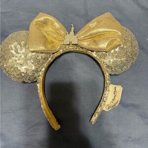 Disney Gold Sequin Minnie Mouse Ears Headband